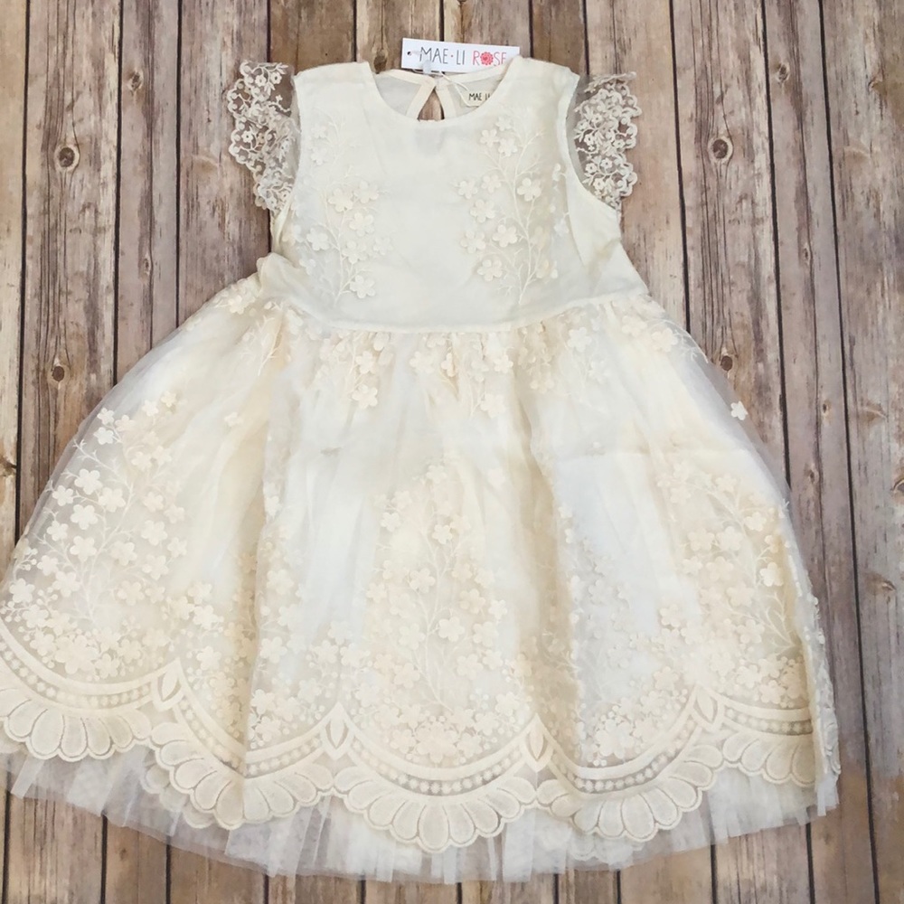 BRAND NEW Ivory overlay dress